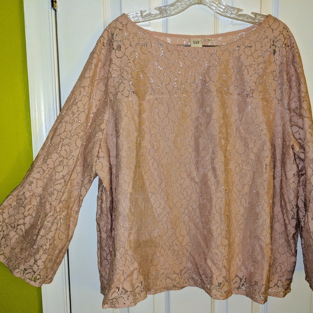 Gap pink lace blouse XXL